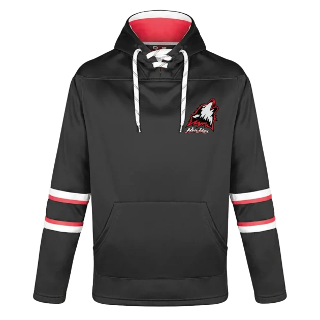 L00617 - Dangle - Adult Pullover Hockey Lace Hooded Sweatshirt