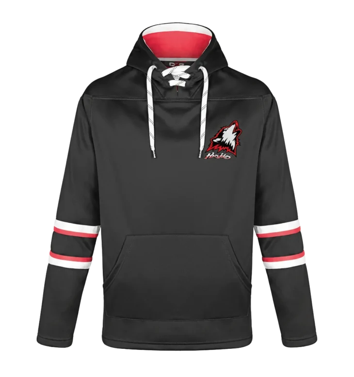 L00617 - Dangle - Adult Pullover Hockey Lace Hooded Sweatshirt